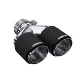 Universal 3" ID Dual 4" OD Staggered Dual Wall Carbon Fiber Exhaust Tip | Dirty Garage