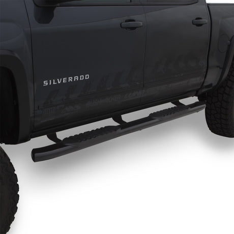 Lund 2019 Chevrolet Silverado 1500 Crew Cab 5in Oval Curved Steel Nerf Bars - Black - View 4 | Dirty Garage