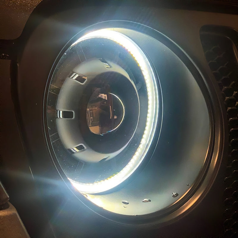 2018-2024 Wrangler JL Oculus Bi-LED Projector Headlights Graphite Metallic 5500K - View 2 | Dirty Garage