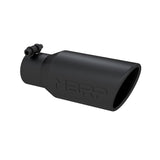 Universal Angled Rolled End Tip 4" OD 2-3/4" Inlet 10" Length Black - View 2 | Dirty Garage