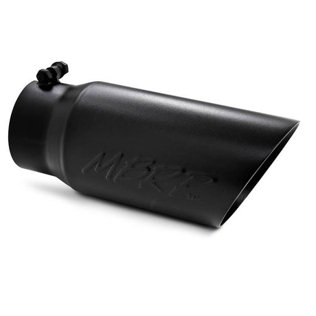 Universal 5" OD Dual Wall Angled 4" Inlet 12" Length Black Finish Tip - View 2 | Dirty Garage