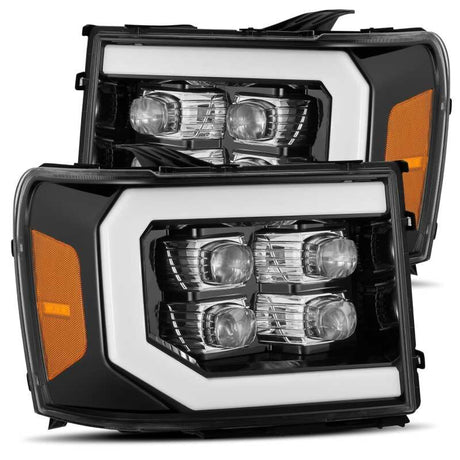 2007-2013 GM HD Nova-Series LED Projector Jet Black Headlights Active Light Sequential Signal DRL - View 2 | Dirty Garage
