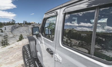 2018 Wrangler Unlimited Ventvisor Outside Mount Window Deflectors Smoke - View 5 | Dirty Garage