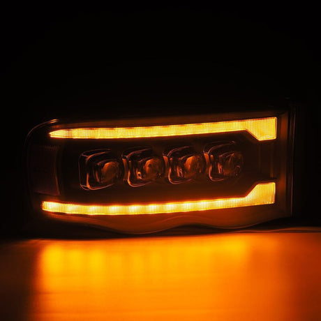 2002-2005 Ram HD Nova-Series LED Projector Black Headlights Active Light Sequential Signal - View 3 | Dirty Garage