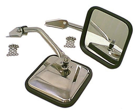 Rugged Ridge 55-86 Jeep CJ Chrome CJ-Style Side Mirror Kit - View 2 | Dirty Garage