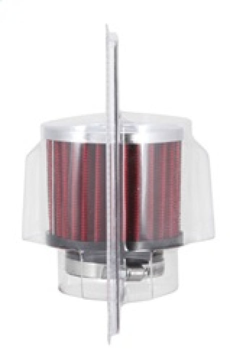 Universal 1.75in Flange ID x 3in OD x 2.5in H Chrome Finish Rubber Base Crankcase Vent Filter - View 13 | Dirty Garage