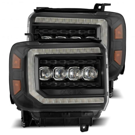 2014-2018 GM HD Nova-Series LED Projector Black Headlights Active Light Sequential Signal DRL - View 6 | Dirty Garage
