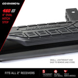 Go Rhino 4in Oval Hitch Step - Black - View 16 | Dirty Garage