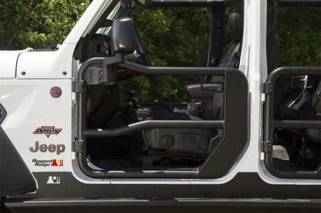Rugged Ridge Fortis Front Tube Doors with Mirrors 18-23 Jeep Wrangler JL/JT - View 3 | Dirty Garage