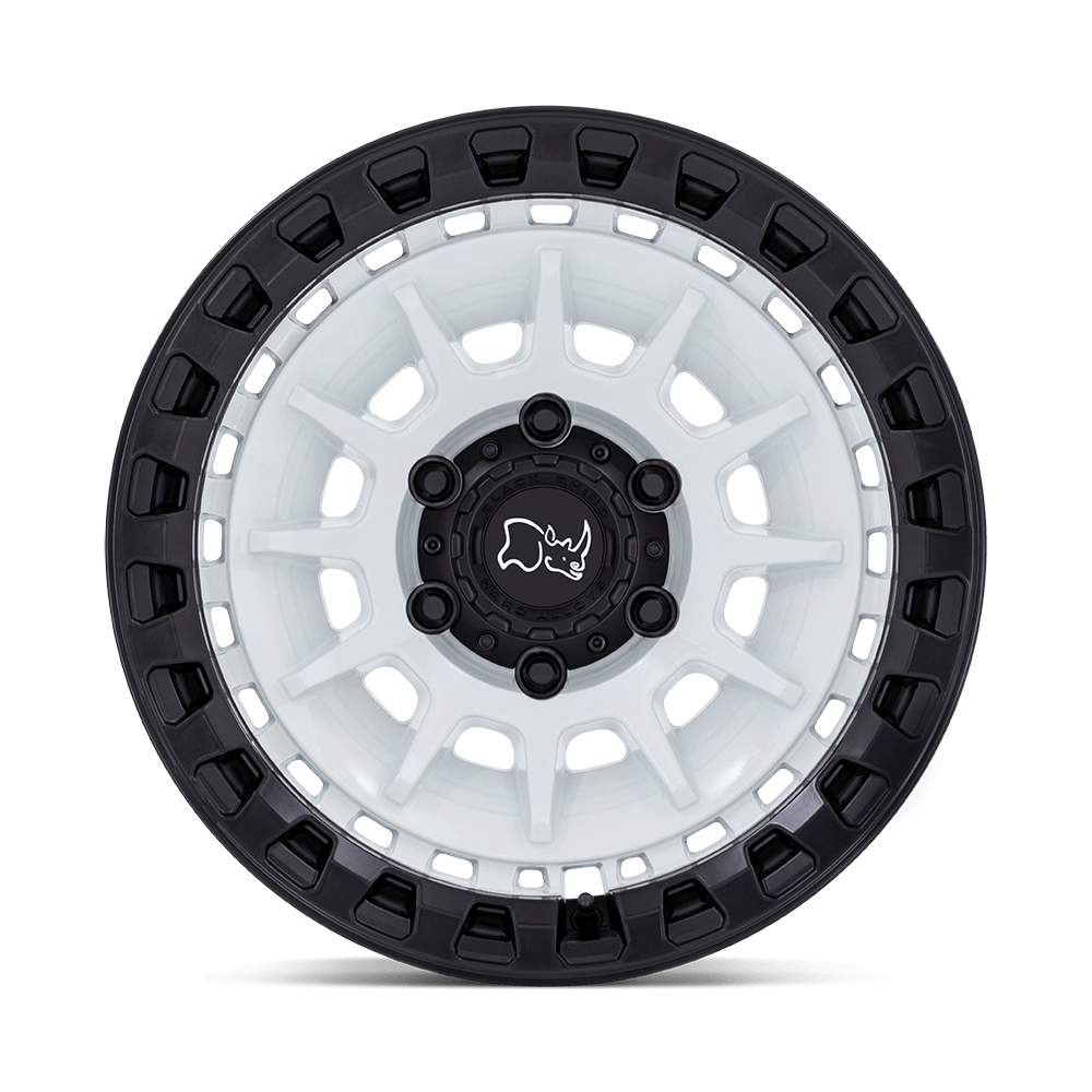 Black Rhino Barrage Gloss White On Matte Black Wheel | Dirty Garage