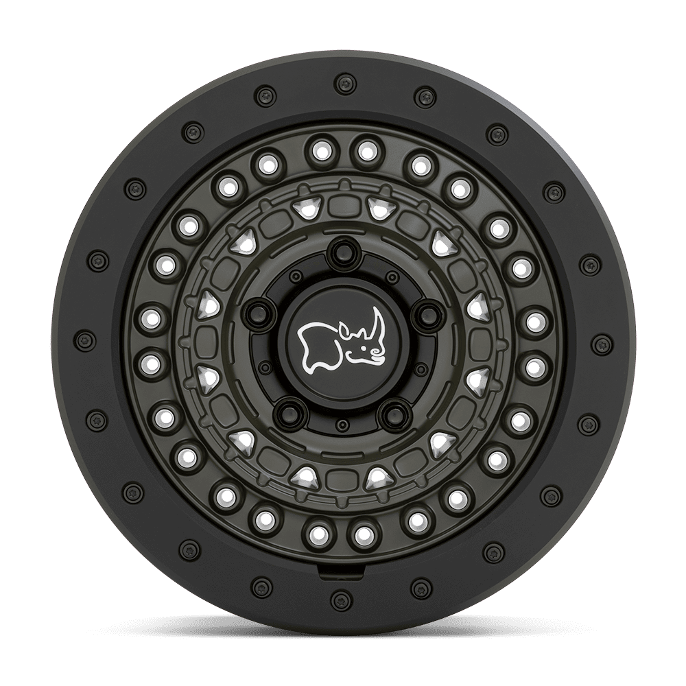 Black Rhino Barricade Olive Drab Green w/ Black Ring Wheel | Dirty Garage