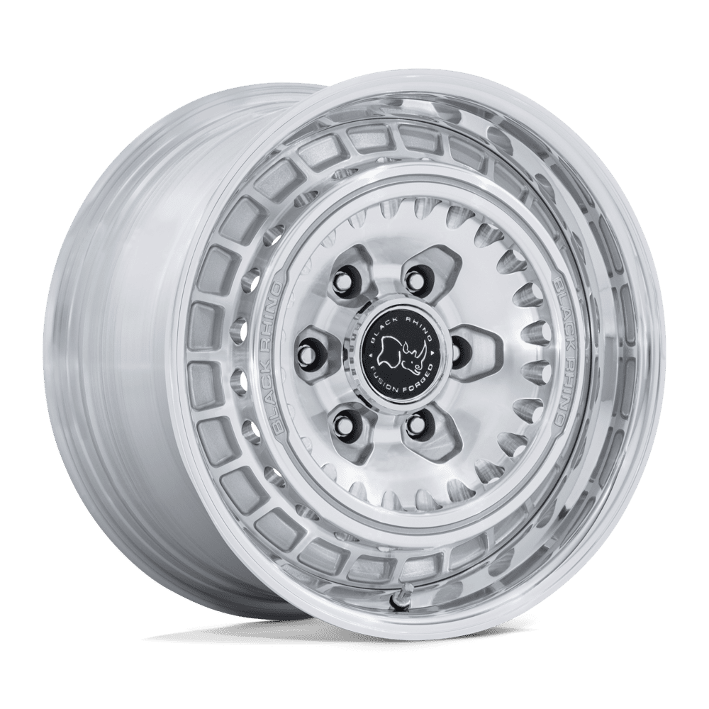 Black Rhino Bastion Gloss Silver w/ Machined Face Polished Lip Wheel (BR601) | Dirty Garage