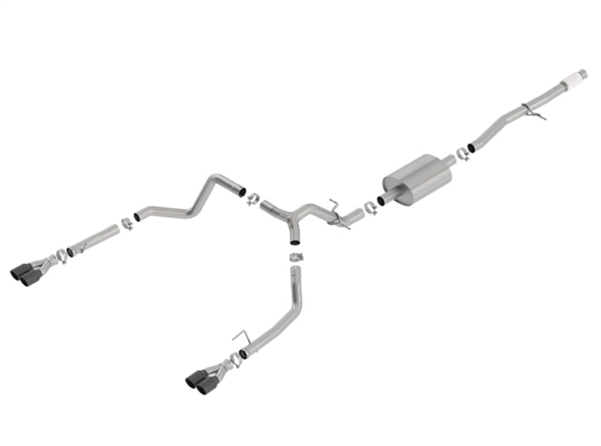2019-2025 GM 1500 Cat-Back S-Type Dual Exhaust w/ Black Tips | Dirty Garage