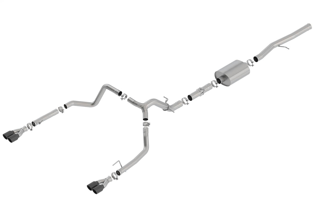 2019-2023 GM 1500 6.2L Cat-Back ATAK Dual Exhaust w/ Black Tips Extended/Crew Cab | Dirty Garage