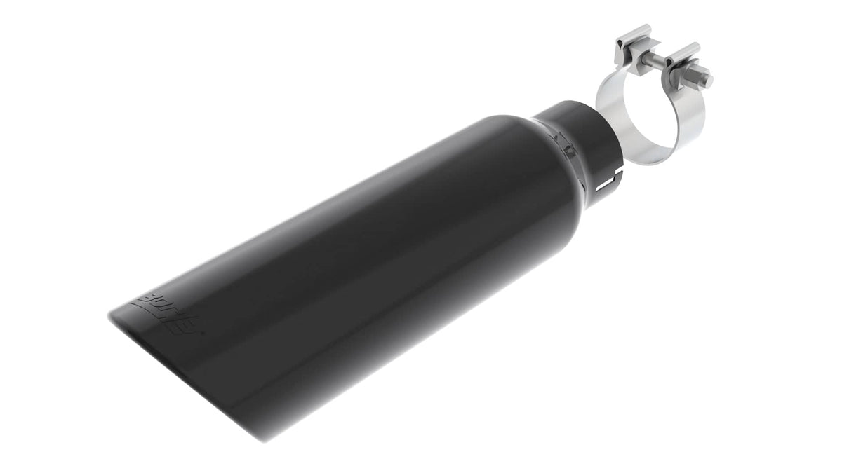 Universal 2.75" Inlet 4" Outer Diameter 14" Length Black Chrome Exhaust Tip | Dirty Garage