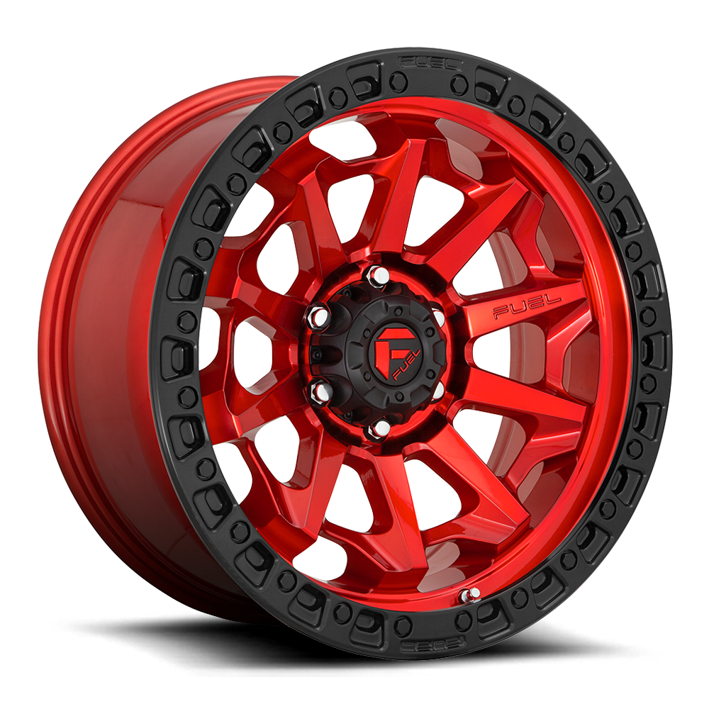 Fuel Covert Candy Red w/ Black Bead Ring Wheel (D695) | Dirty Garage