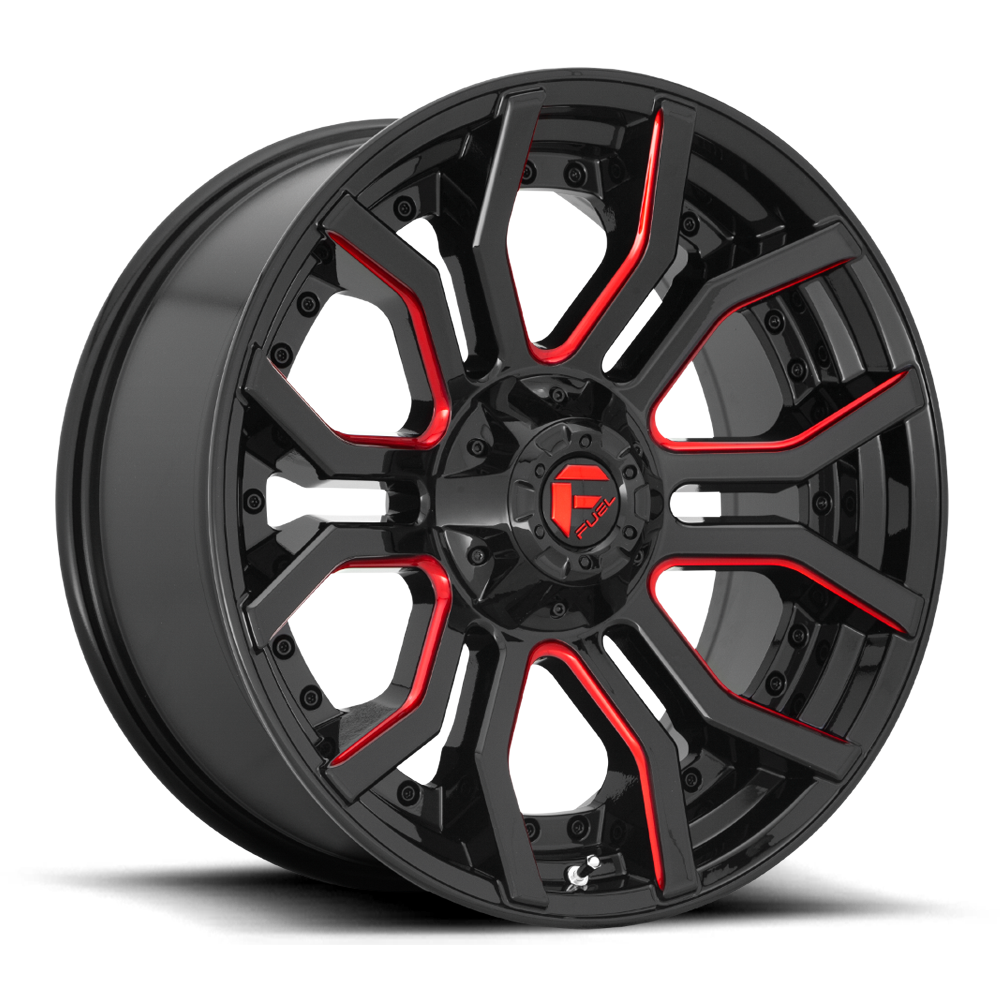 Fuel Rage Gloss Black w/ Red Tint Wheel (D712) | Dirty Garage
