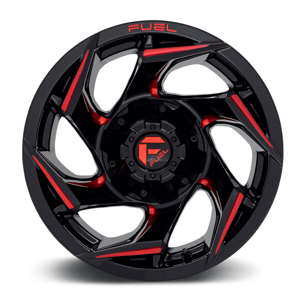 Fuel Reaction Gloss Black Milled w/ Red Tint Wheel (D755) | Dirty Garage