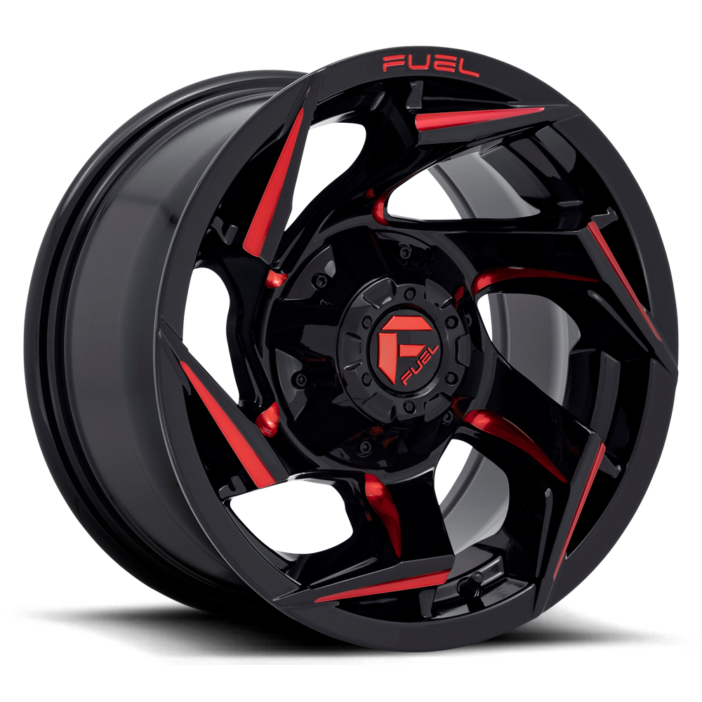 Fuel Reaction Gloss Black Milled w/ Red Tint Wheel (D755) | Dirty Garage