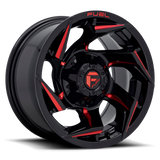 Fuel Reaction Gloss Black Milled w/ Red Tint Wheel (D755) | Dirty Garage