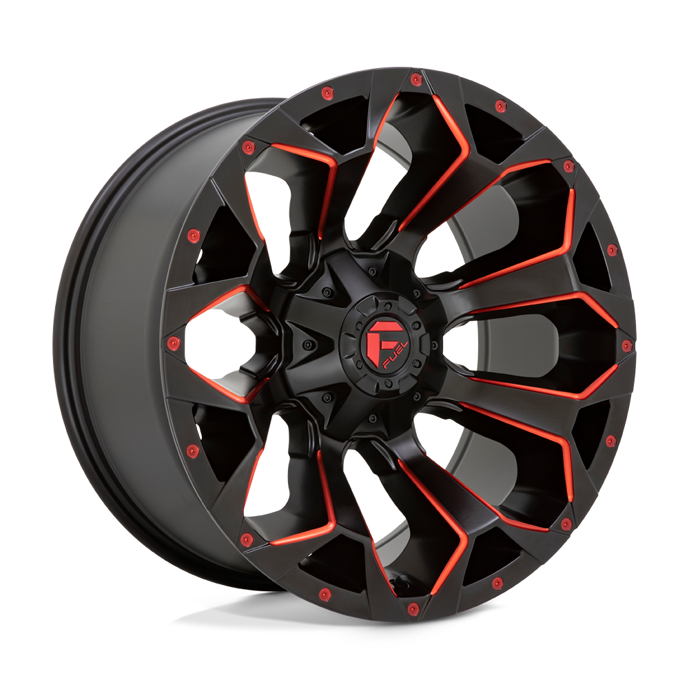 Fuel Assault Matte Black Red Milled Wheel (D787) | Dirty Garage