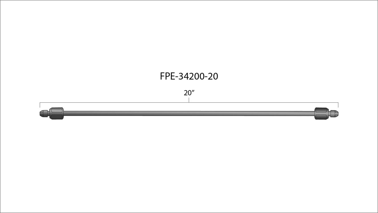 Universal 20 Inch High Pressure Fuel Line 8mm x 3.5mm Line M14 x 1.5 Nuts (FPE-34200-20)