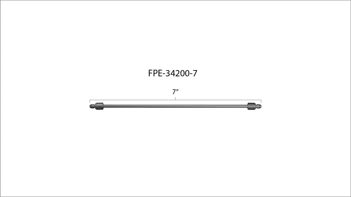 Universal 7 Inch High Pressure Fuel Line 8mm x 3.5mm Line M14 x 1.5 Nuts (FPE-34200-7)