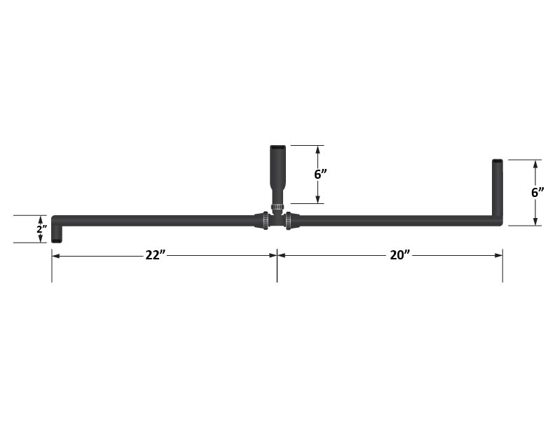 Universal Pre-Formed 5/8 Inch Coolant Hose with 90 Degree Ends and T-fitting (1 Inch ID on the T) (FPE-34258-A)