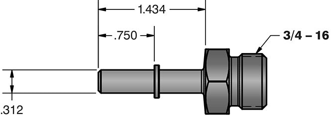 Universal 5/16 Inch Quick Connect to 3/4 Inch-16 O-ring (-8 AN) (FPE-34552-A)