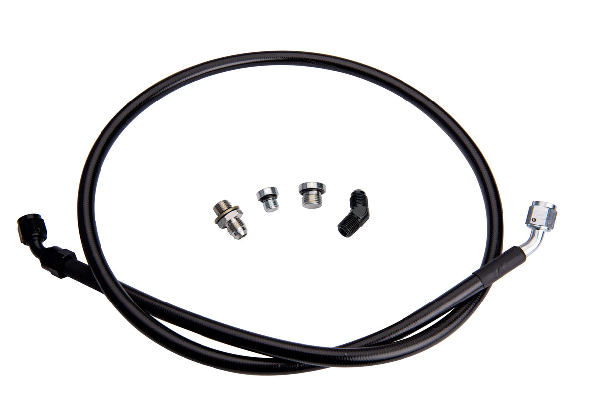 2001-2016 GM HD Remote Turbo Oil Feed Line Kit with 1/4 NPT Turbo Oil Inlet (s300/s400) (FPE-DTFL-S3S4-0116)