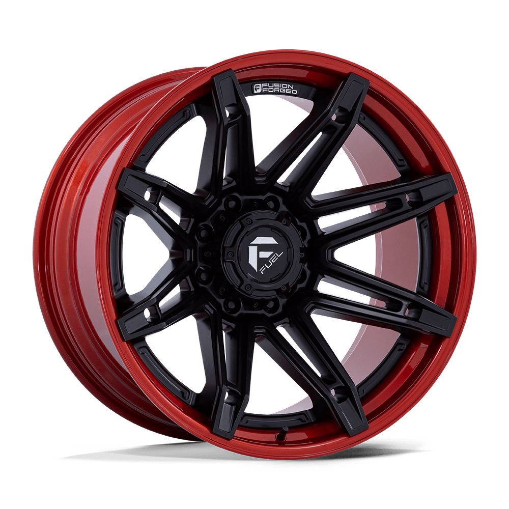 Fuel Brawl Matte Black w/ Candy Red Lip Wheel (FC401) | Dirty Garage
