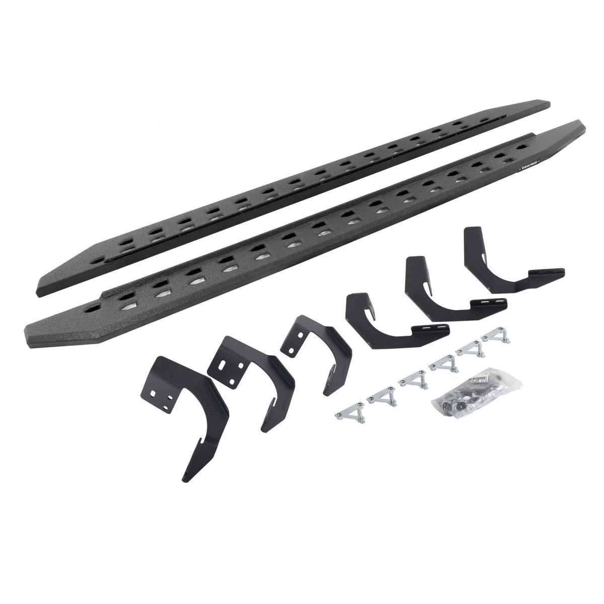 2015-2024 Ram 1500 RB20 Slim Line Running Boards with Mounting Brackets Kit, Protective Bedliner coating (69420687ST) | Dirty Garage