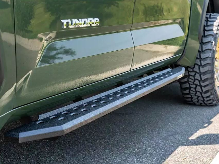 2022-2026 Tundra RB20 Slim Line Running Boards with Brackets Kit Crew Max Only, Protective Bedliner coating (69443687ST) | Dirty Garage