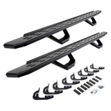 2014-2019 GM 1500/GM HD RB30 Running Boards with Mounting Brackets, 2 Pairs Drop Steps Kit, Textured Black (6960478720PC) | Dirty Garage