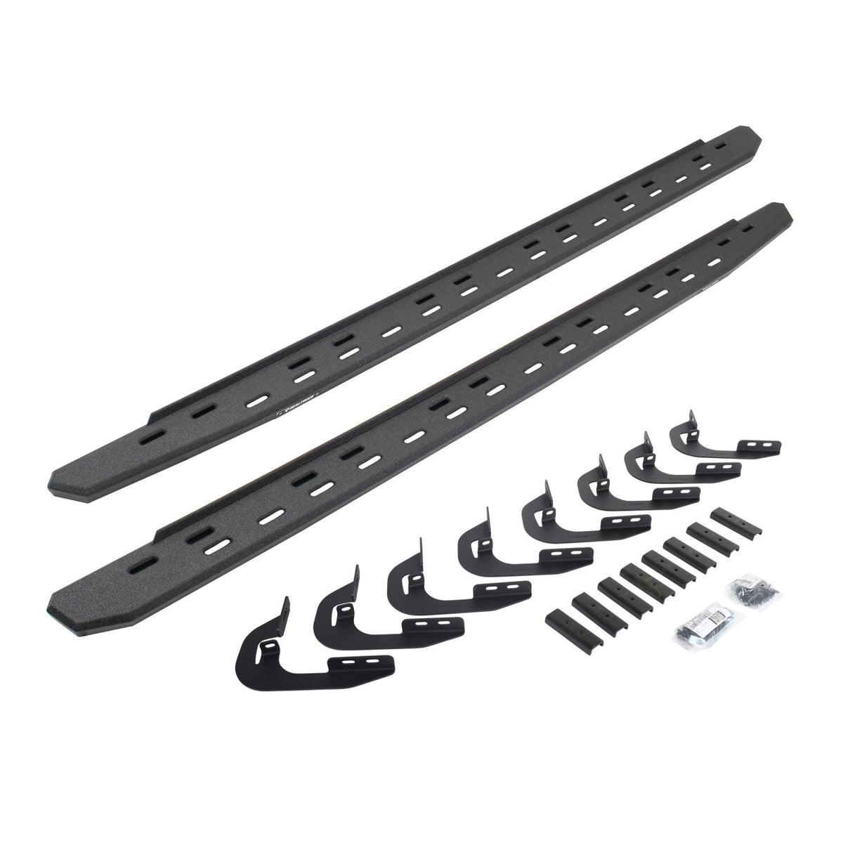 2014-2019 GM 1500/GM HD RB30 Slim Line Running Boards with Mounting Bracket Kit, Protective Bedliner coating (69604787ST) | Dirty Garage