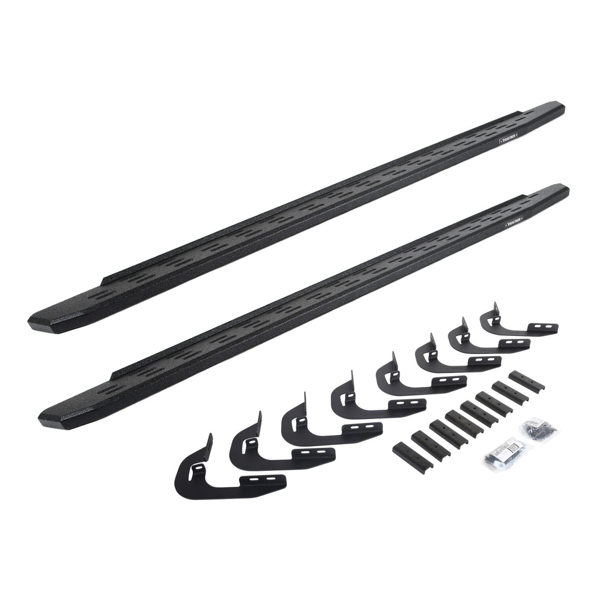 2014-2019 GM 1500/GM HD RB30 Running Boards with Mounting Bracket Kit, Protective Bedliner coating (69604787T) | Dirty Garage