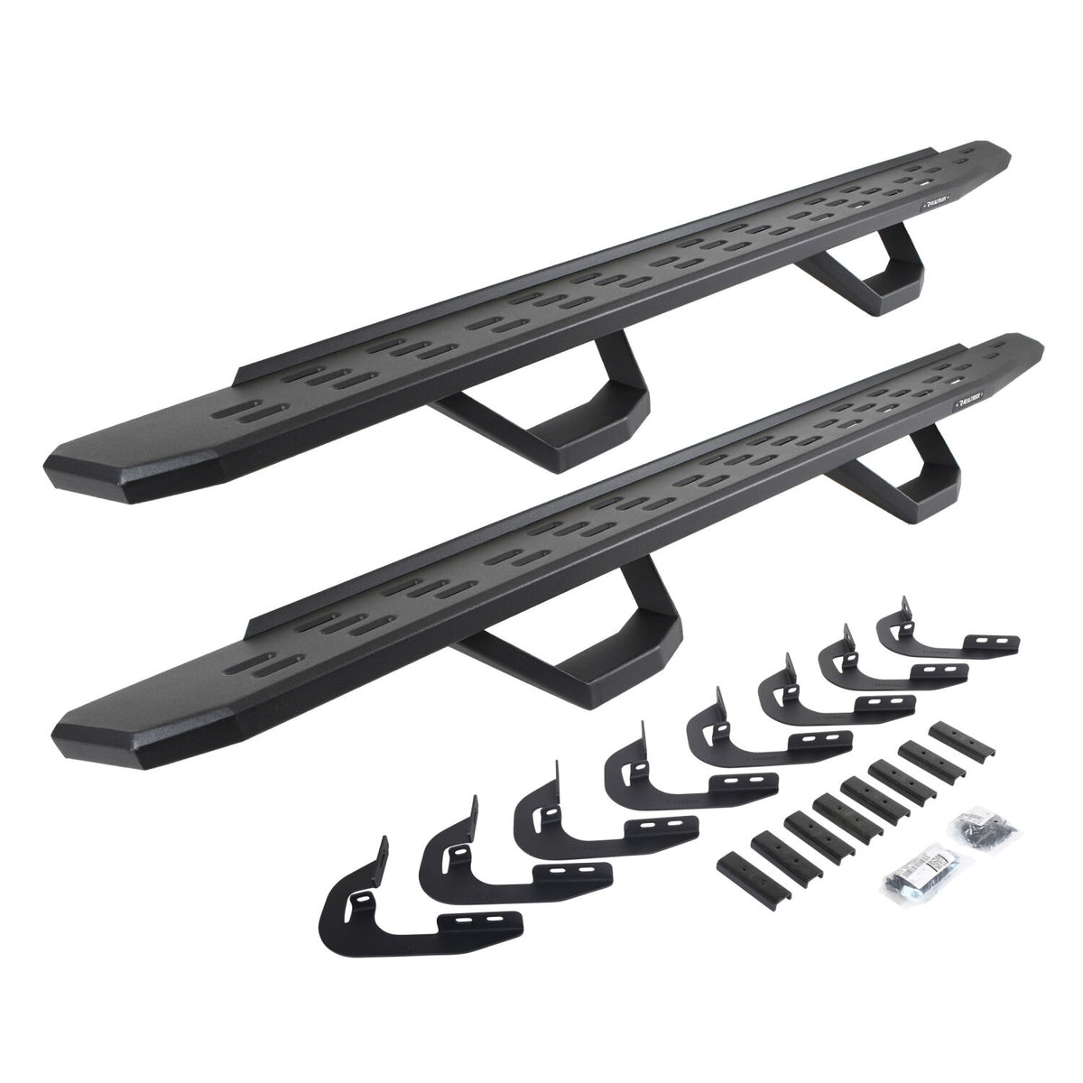 2014-2019 GM 1500/GM HD RB30 Running Boards with Mounting Brackets, 2 Pairs Drop Steps Kit, Textured Black (6960588020PC) | Dirty Garage
