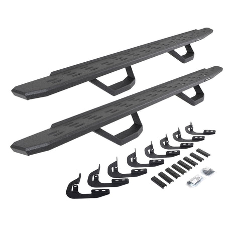 2014-2019 GM 1500/GM HD RB30 Running Boards with Mounting Brackets, 2 Pairs Drop Steps Kit, Protective Bedliner coating (6960588020T) | Dirty Garage