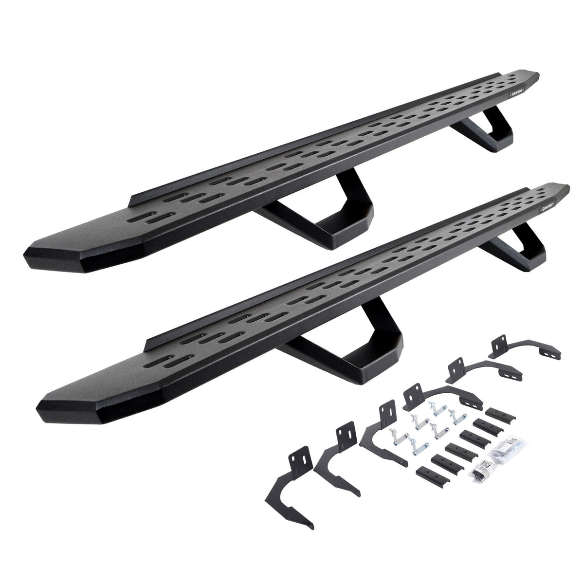 2009-2027 Ram 1500/Ram HD RB30 Running Boards with Mounting Brackets, 2 Pairs Drop Steps Kit, Textured Black (6961068720PC) | Dirty Garage
