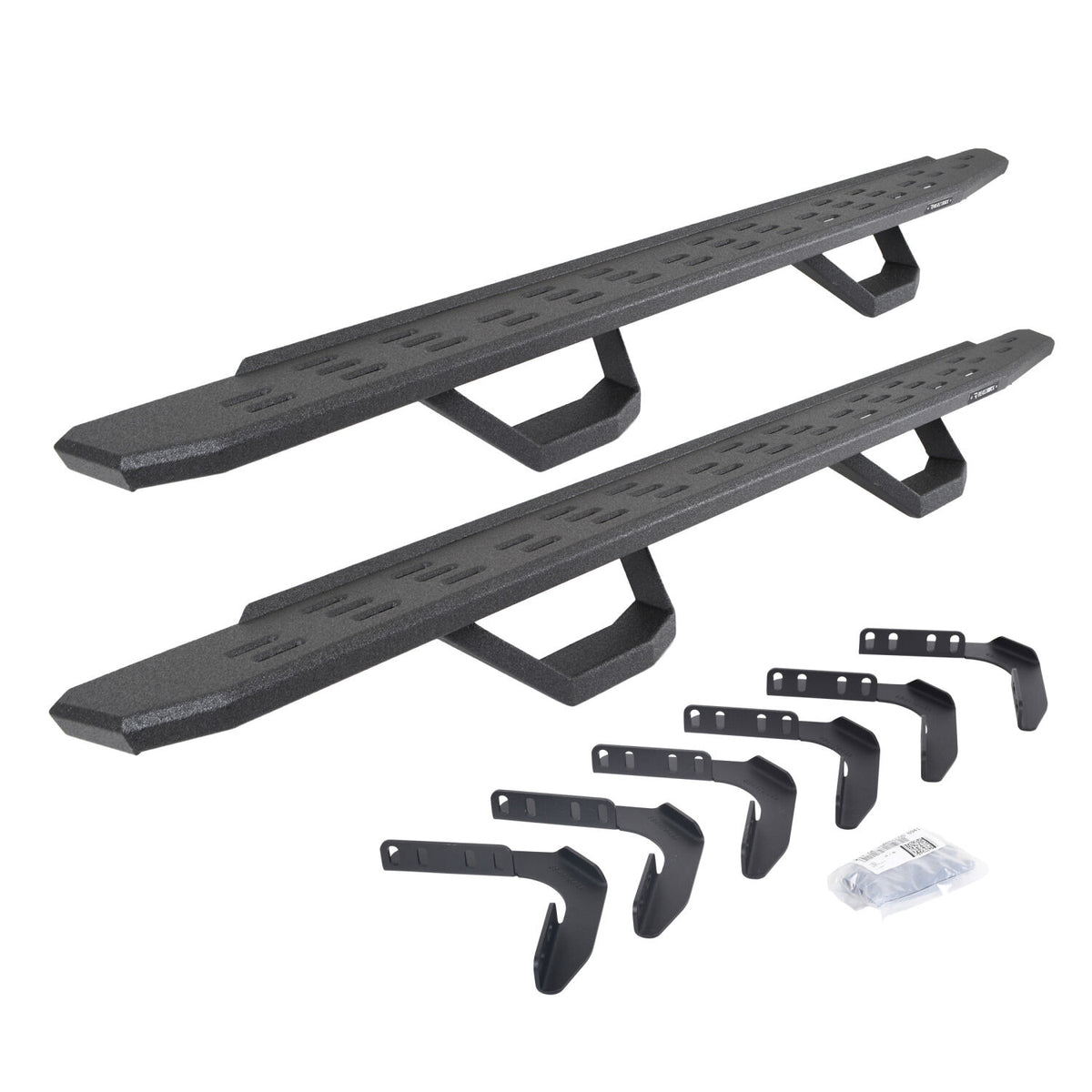 1999-2016 Superduty RB30 Running Boards with Mounting Brackets, 2 Pairs Drop Steps Kit, Protective Bedliner coating (6961768020T) | Dirty Garage