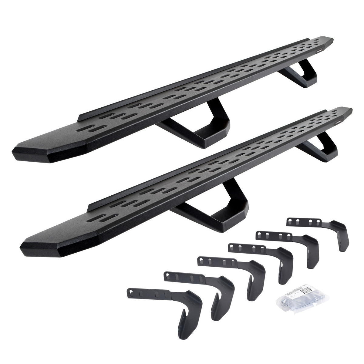 1999-2016 Superduty RB30 Running Boards with Mounting Brackets, 2 Pairs Drop Steps Kit, Textured Black (6961808720PC) | Dirty Garage
