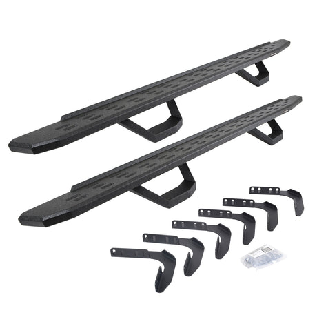 1999-2016 Superduty RB30 Running Boards with Mounting Brackets, 2 Pairs Drop Steps Kit, Protective Bedliner coating (6961808720T) | Dirty Garage