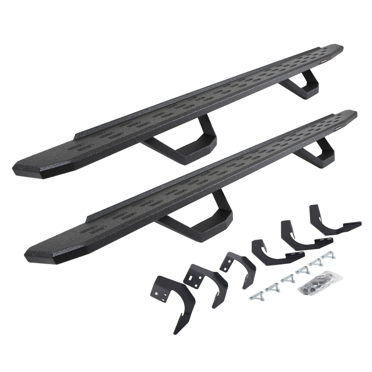 2015-2024 Ram 1500 RB30 Running Boards with Mounting Brackets, 2 Pairs Drop Steps Kit, Protective Bedliner coating (6962068720T) | Dirty Garage