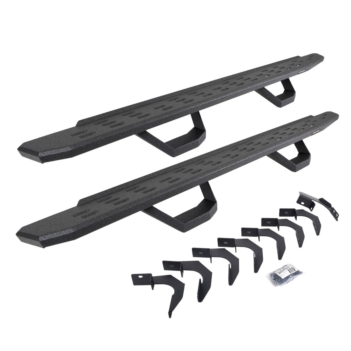 2015-2026 Colorado/Canyon RB30 Running Boards with Mounting Brackets, 2 Pairs Drop Steps Kit, Protective Bedliner coating (6962358020T) | Dirty Garage