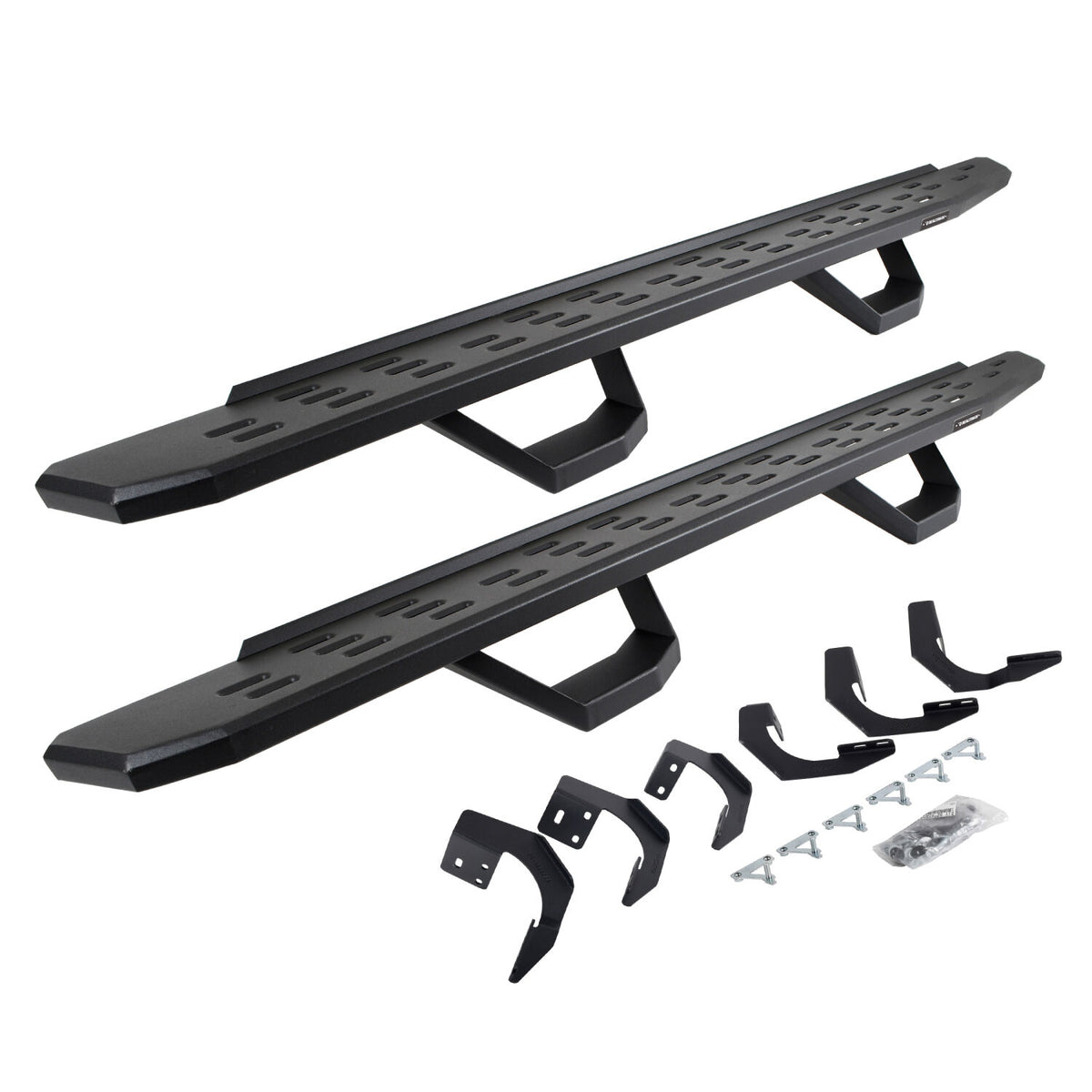 2015-2024 Ram 1500 RB30 Running Boards with Mounting Brackets, 2 Pairs Drop Steps Kit, Textured Black (6962998020PC) | Dirty Garage