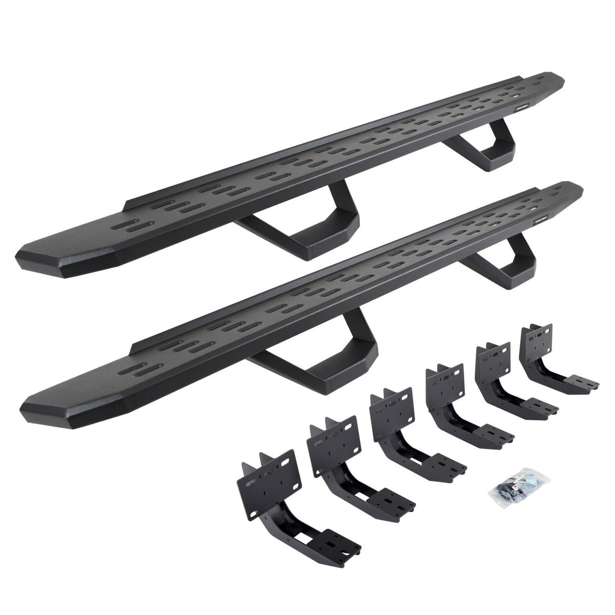 2019-2026 Ram 1500 RB30 Running Boards with Mounting Brackets, 2 Pairs Drop Steps Kit, Textured Black (6963068020PC) | Dirty Garage