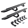 2019-2027 Ram 1500 RB30 Running Boards with Mounting Brackets, 2 Pairs Drop Steps Kit, Textured Black (6963068720PC) | Dirty Garage