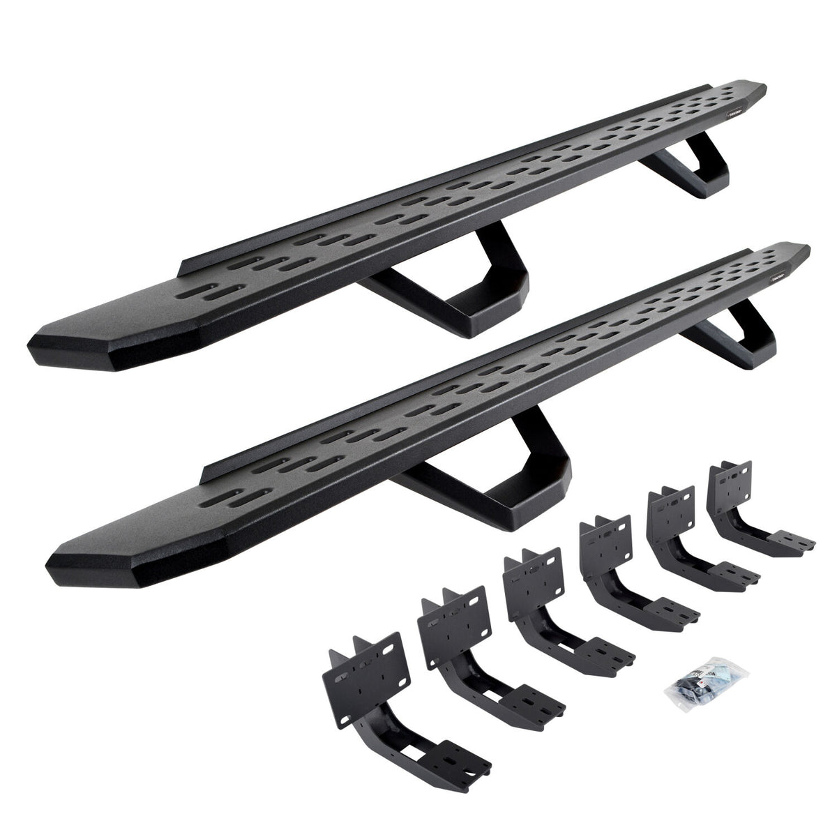 2019-2027 Ram 1500 RB30 Running Boards with Mounting Brackets, 2 Pairs Drop Steps Kit, Textured Black (6963068720PC) | Dirty Garage