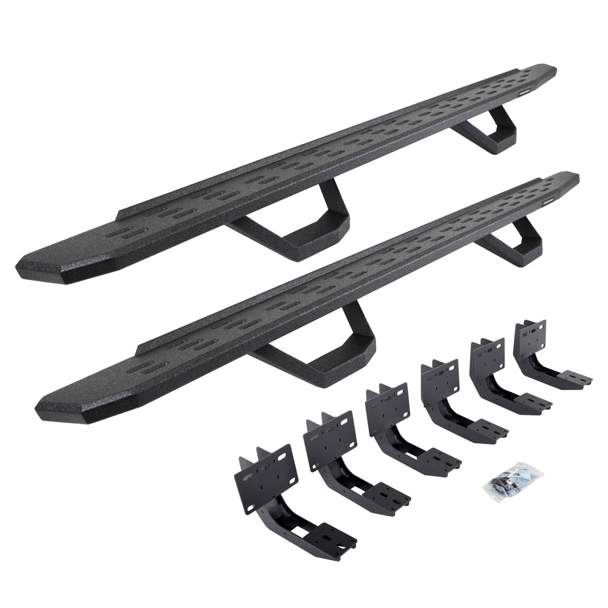 2019-2027 Ram 1500 RB30 Running Boards with Mounting Brackets, 2 Pairs Drop Steps Kit, Protective Bedliner coating (6963068720T) | Dirty Garage