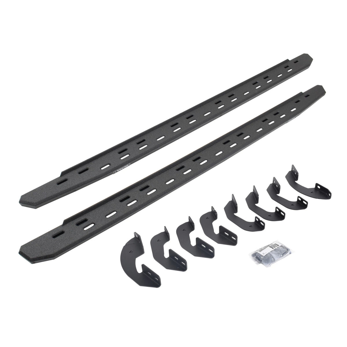 2007-2021 Tundra RB30 Slim Line Running Boards with Brackets Kit Crew Max Only, Protective Bedliner coating (69641687ST) | Dirty Garage